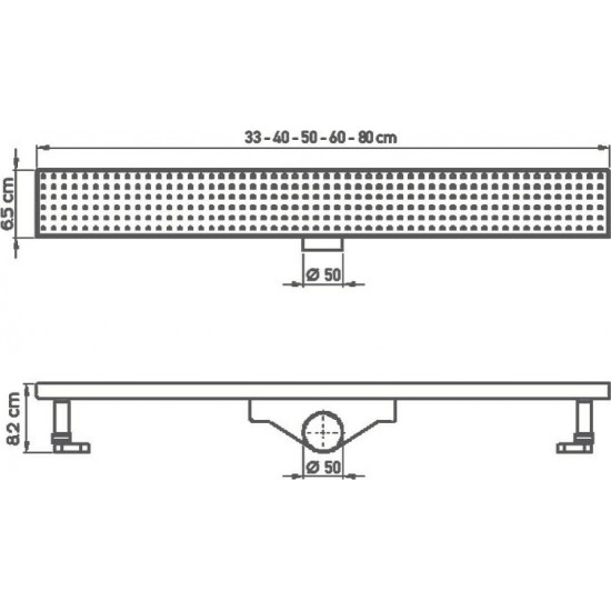 Κανάλι Ντουζiέρας Σιφών Tema 93776 60cm Ανοξείδωτο Χρωμέ με Μόνωση Κανάλι Ντουζiέρας Σιφών Tema 93776 60cm Ανοξείδωτο Χρωμέ με Μόνωση
